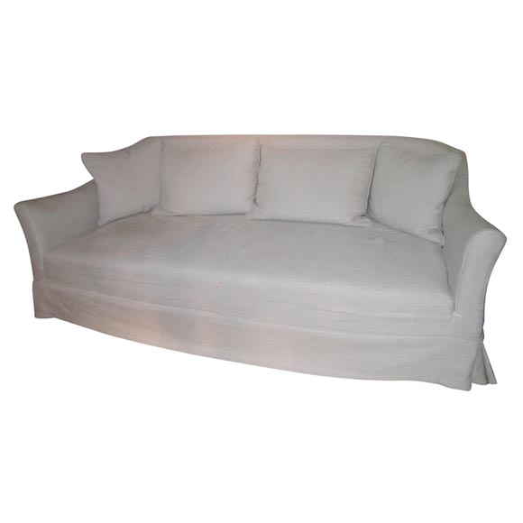 Belgian sofa covered in washable linen slipcover For Sale