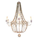 Reproduction wooden beaded chandelier