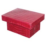 Box Covered in Red Alligator by Karl Springer (signed)