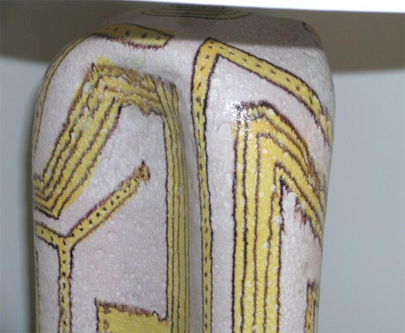Pair of Ceramic Table Lamps by Guido Gambone In Excellent Condition In New York, NY