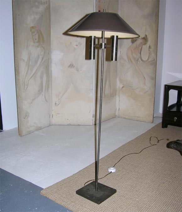 A bouillette form floor lamp with bronze patination by Kovacs, American, circa 1960.