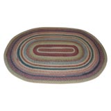 Vintage 1920'S OVAL BRAIDED MULTI-COLORED  ROOM SIZE RUG