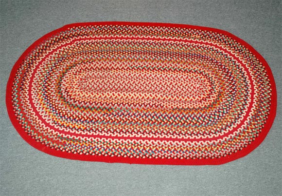 1930'S BRAIDED WIDE RUNNER RUG