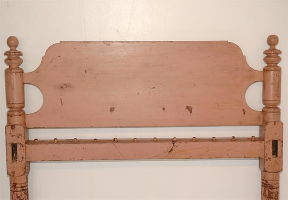 19th Century 19THC ORIGINAL DUSTY ROSE PAINTED 3/4 ROPE BED FROM PENNSYLVANIA