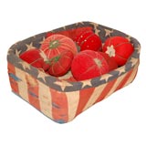 19THC PATRIOTIC  BASKET , MADE FROM FLAG MATERIAL