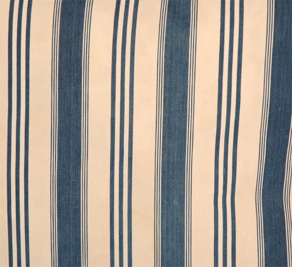 19th Century 19THC BLUE AND WHITE TICKING PILLOWS