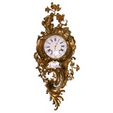 Important Louis XV Ormolu Cartel Clock signed "Olin a Paris"