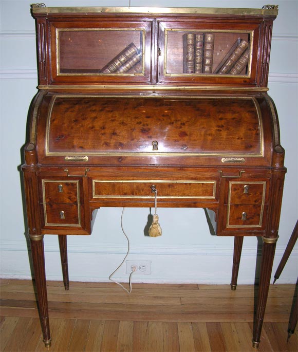 Louis XVI Ormolu-Mounted Mahagony Cylinder Desk signed Ancellet