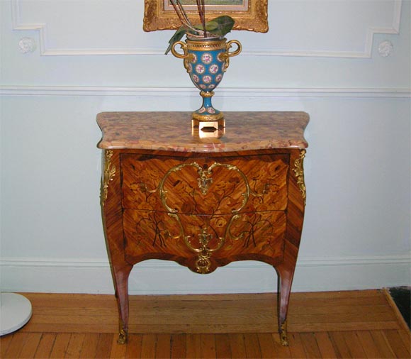 Louis XV Ormolu-Mounted Marquetry Commode, signed "F. Garnier"