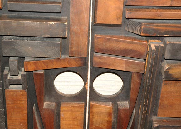 American Pr. of assorted wood sculptural doors by Mabel Hutchinson