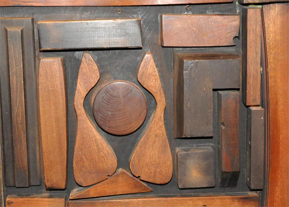 Mid-20th Century Pr. of assorted wood sculptural doors by Mabel Hutchinson