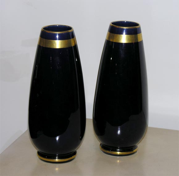 #1110 Maurice Pinon Blue Glass Vases