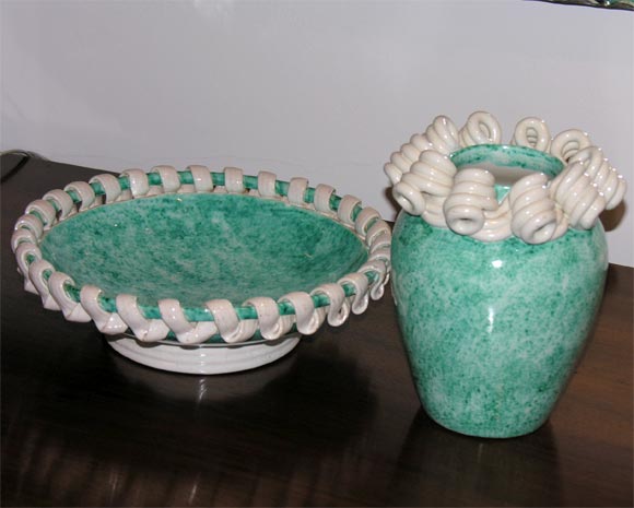 #2011 & #2031 ''Sainte Radegonde' Ceramic Bowl and Vase