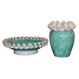 #2011 & #2031 ''Sainte Radegonde' Ceramic Bowl and Vase