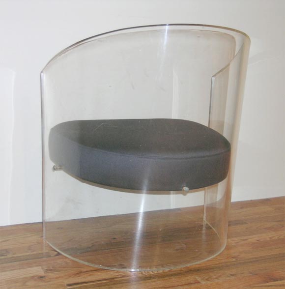 Lucite Barrel Chair at 1stDibs