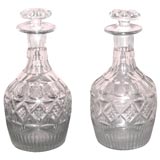 Pair of Irish Cut Crystal Decanters