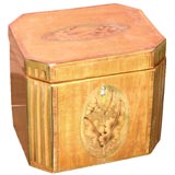 Sheraton Mahogany Inlaid Teacaddy with Canted Corners