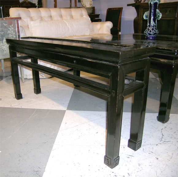 Chinese Black Lacquer  Bench