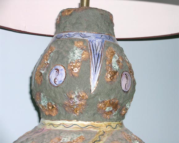 Mid-20th Century Pair of Large Scale Ceramic Lamps