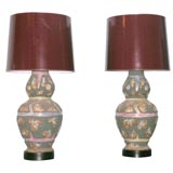 Pair of Large Scale Ceramic Lamps