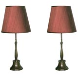 Vintage Pair Just  Andersen Bronze Table Lamps