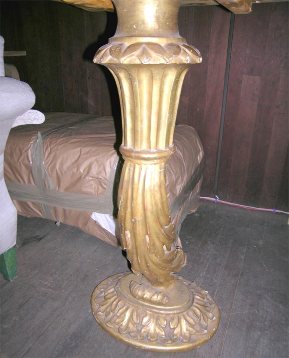 19th Century Italian Gilt and Faux Marble Wood Console For Sale