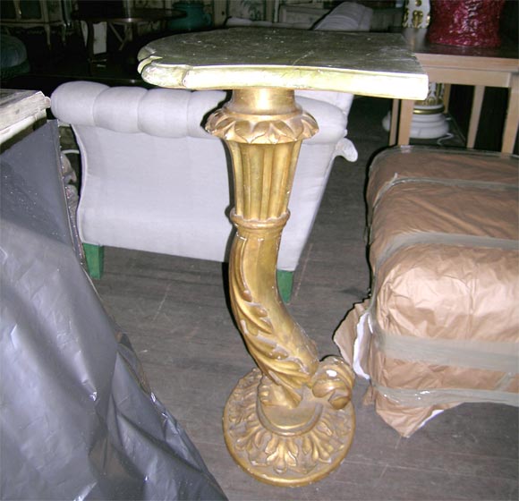 Italian Gilt and Faux Marble Wood Console For Sale 1