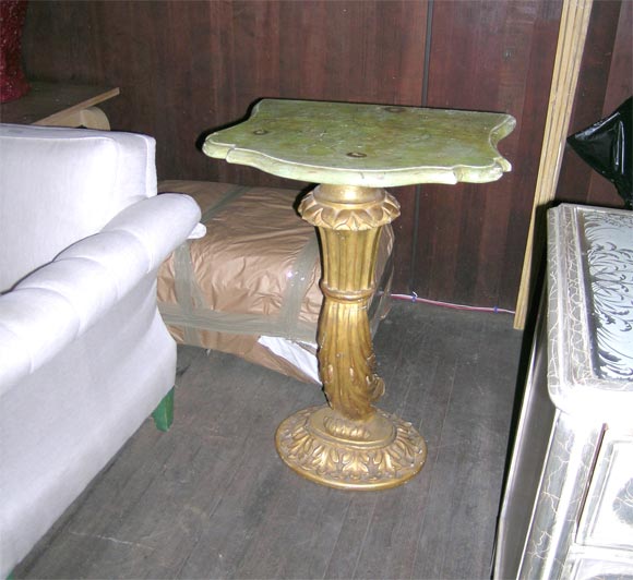 Italian Gilt and Faux Marble Wood Console For Sale 3