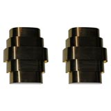 Jules Wabbes Pair of Brass Wall Sconces