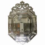 Venetian Mirror with Etched and Beveled Glass