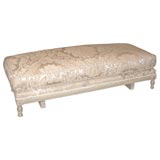 Louis XVI Painted and Upholstered Low Bench