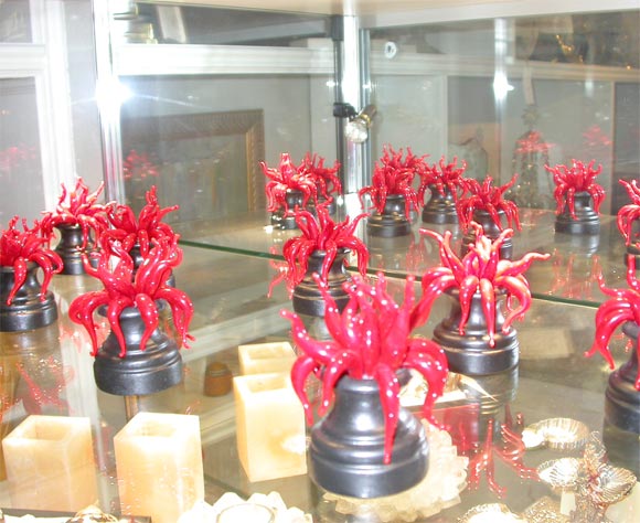 Set of 12 Venetian Glass Place Card Holders