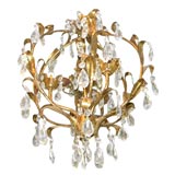 Iron Gilt and Crystal Chandelier