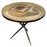 1950's Italian mosaic  and iron gueridon, table