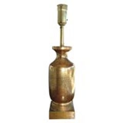 Zaccagnini gold crackle ceramic 1930's table lamp 9