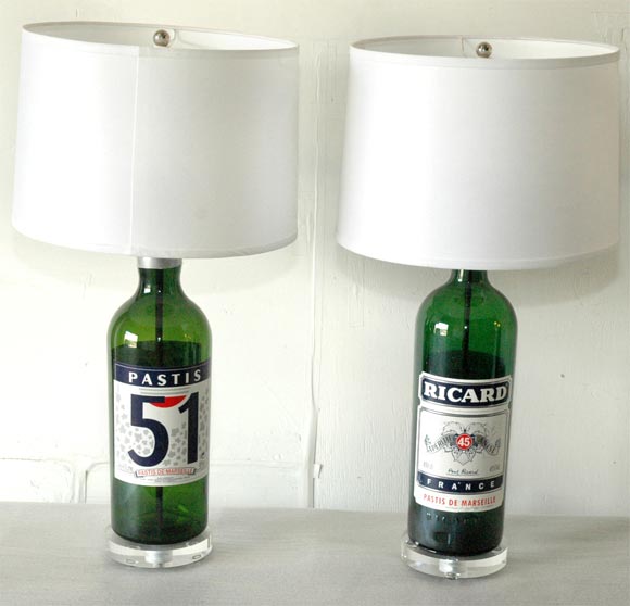 Pair of Pastis Bottle Lamps