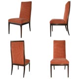 High Back Upholstered Chairs, Set of Four