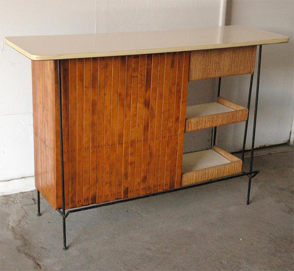 50's Tropical Modern Bar with Matching Barstool