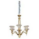 Art Deco bronze chandelier by Atelier Petitot