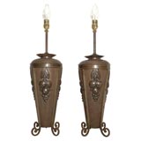 Antique Pair Deco French Urns as Table Lamps