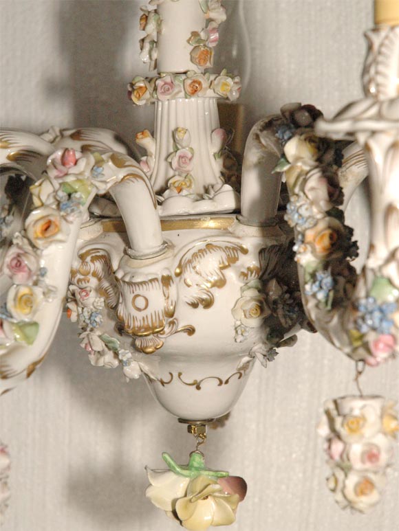 Porcelain Floral Chandelier For Sale at 1stDibs