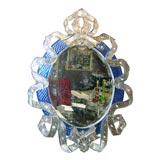1930's Cobalt Venetian Ribbon Mirror
