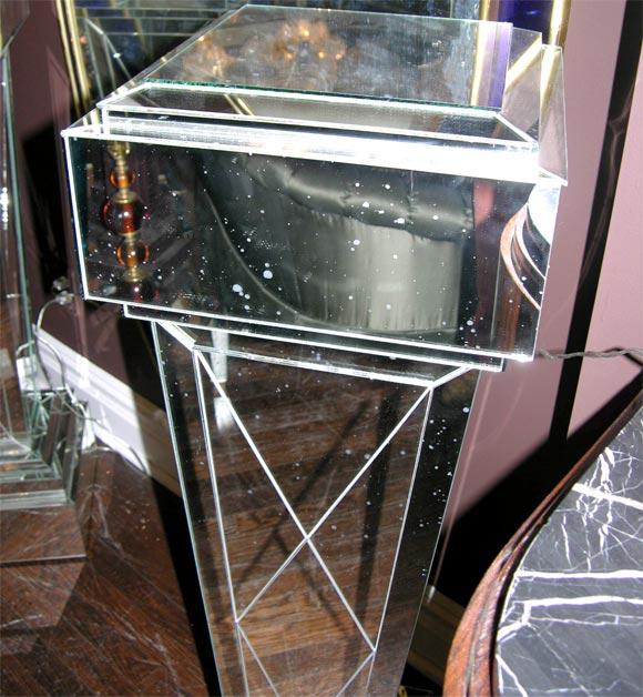 American Pair of Custom Mirrored Columns/pedestals
