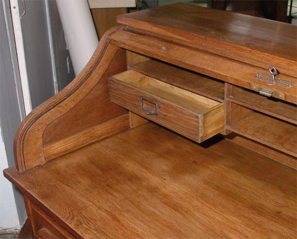 antique roll top desk drawer locking mechanism
