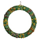 Vintage Old Terra Cotta Della Robbia Wreath