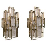 A Pair of "Cubist" Style Wall Sconces