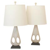 Pair of Elegant Alabaster Lamps