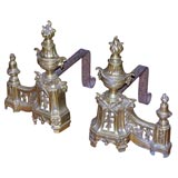 Pair of Early 19th Century English Brass Fire Dogs