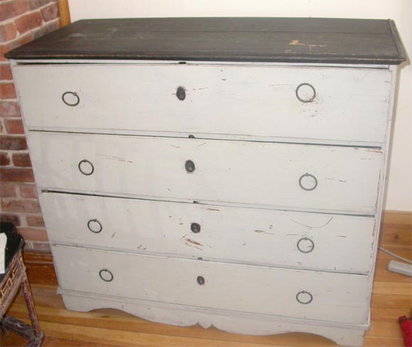 19th Century Large Swedish Bureau with Milk Paint Finish