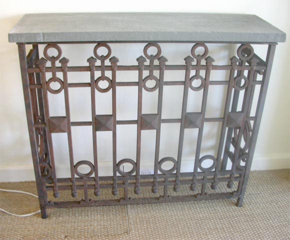 Iron console with Stone Top